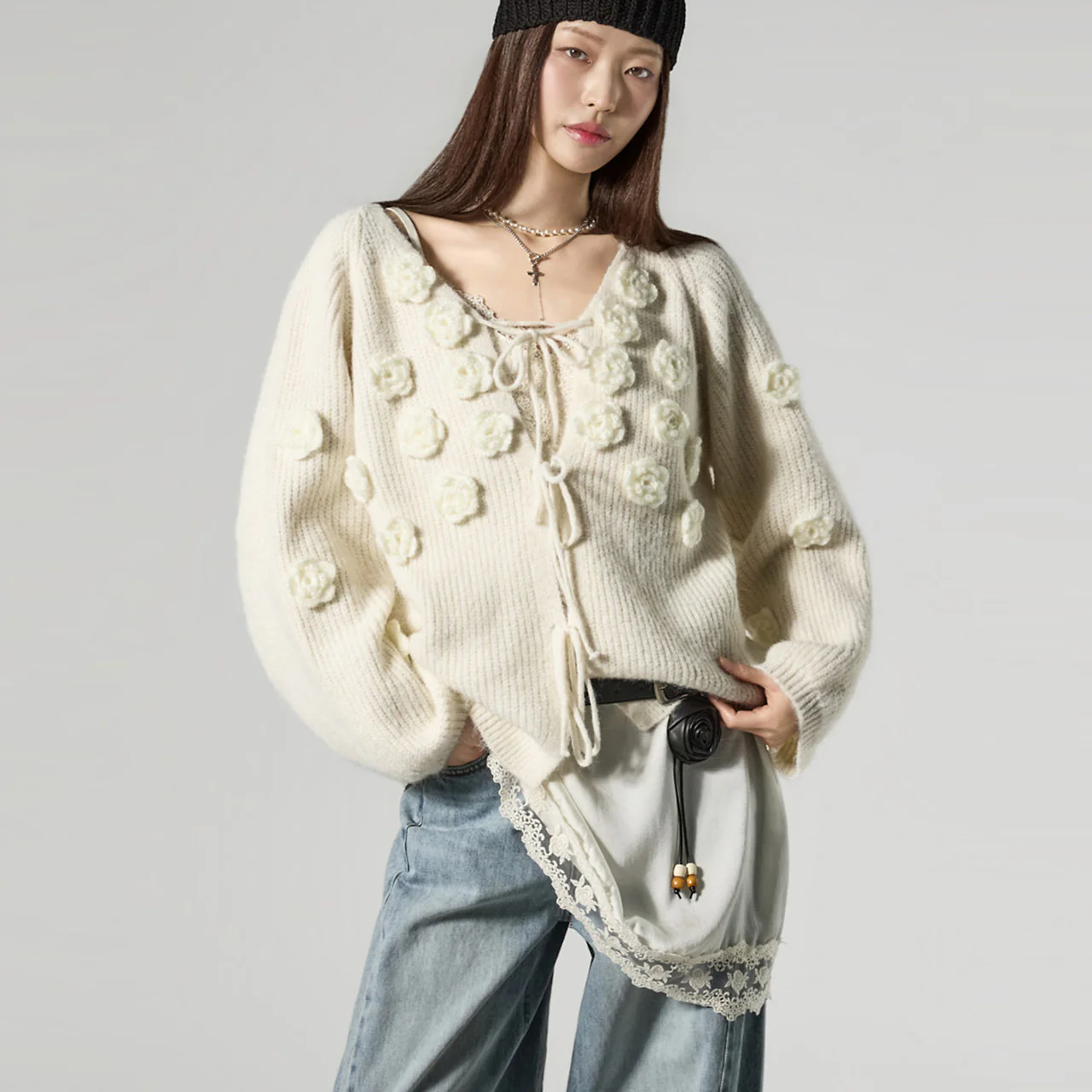 J3123 Flower Cardigan - Image 2