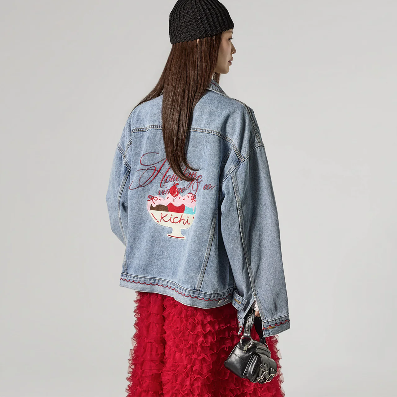 J3124 Scallop Stitch Denim Jacket - Image 2