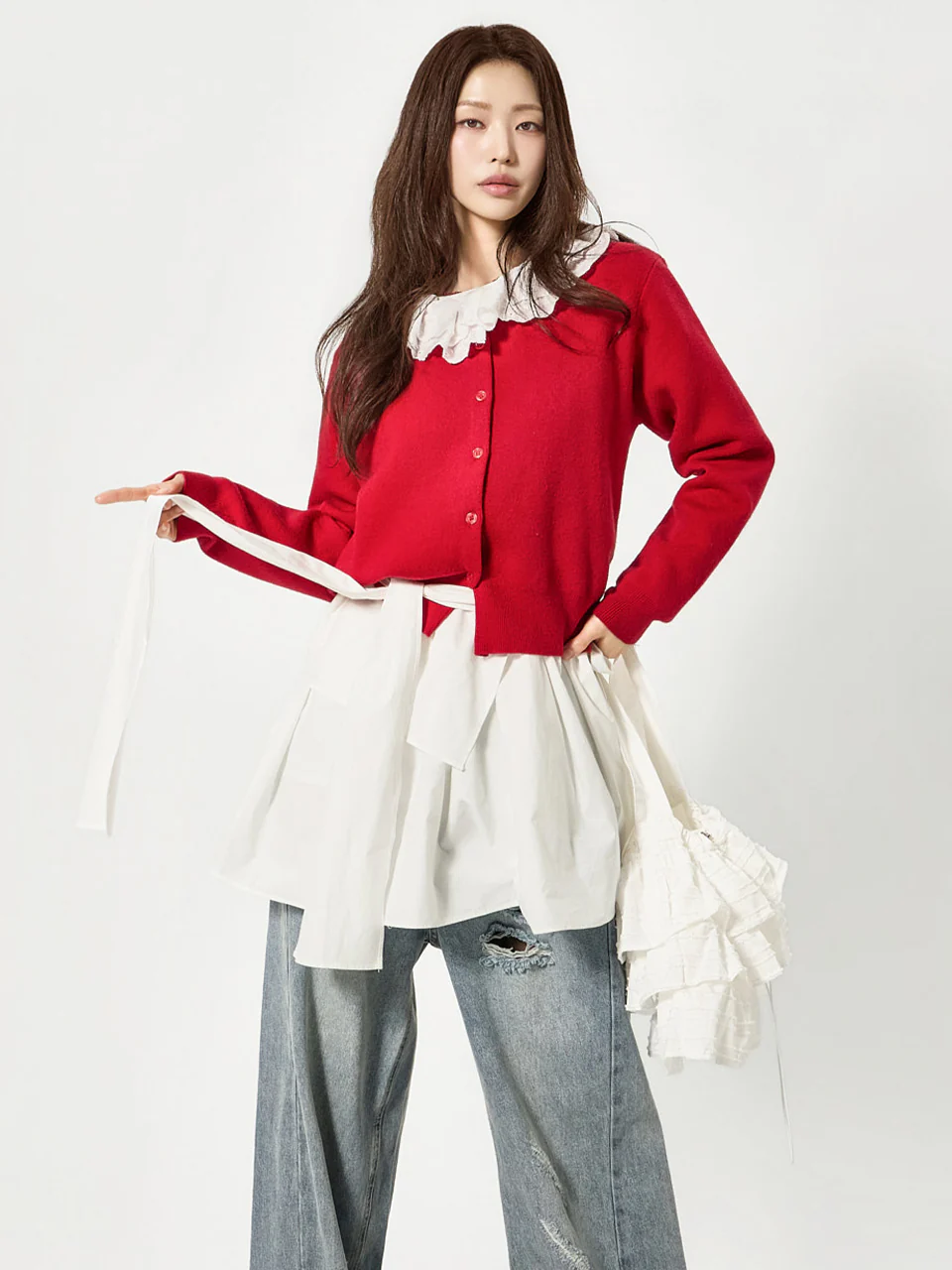 J3157 Frill Cardigan