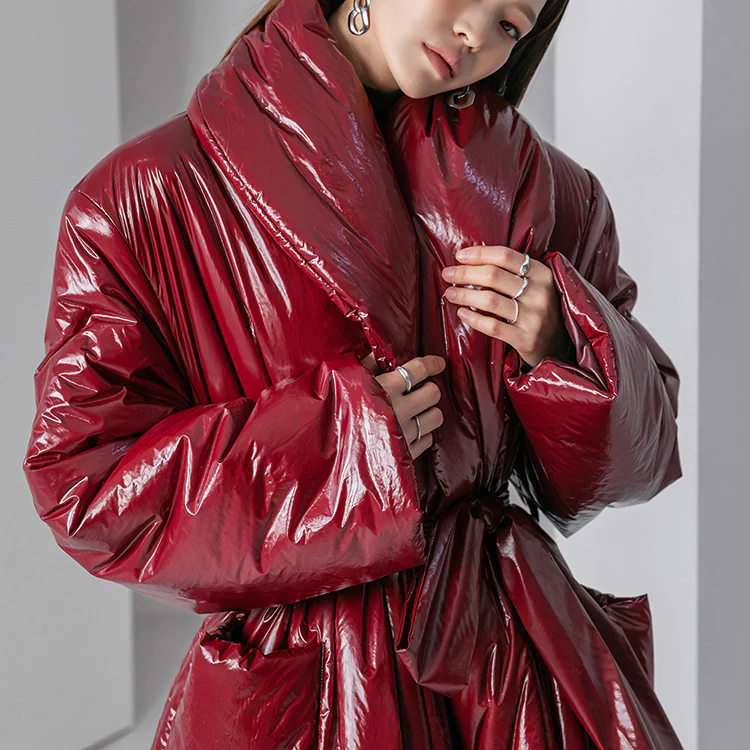 J9094 Padded Jacket With Belt - Image 2