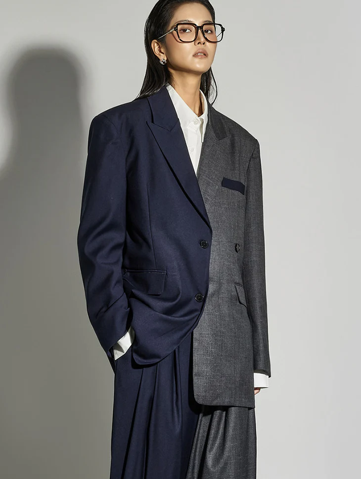 J9338 Two-Tone Collar Jacket