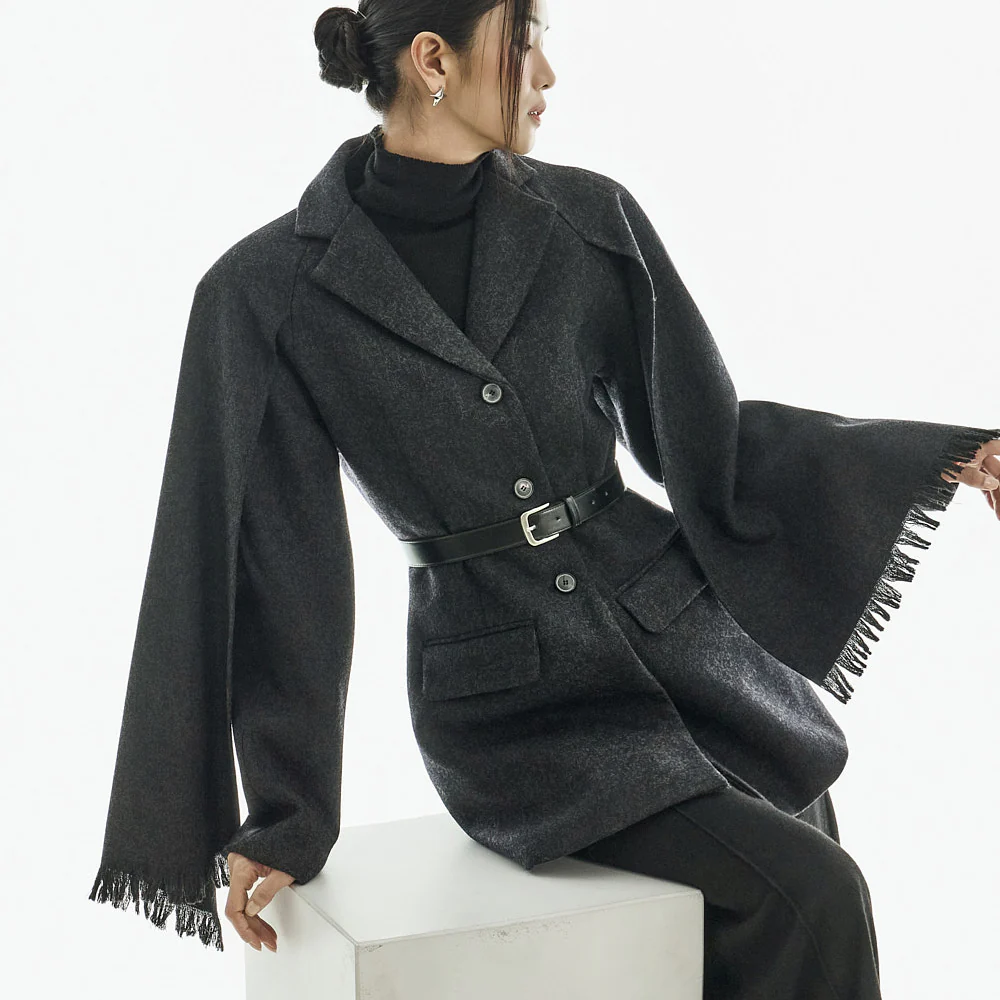 J9350 Wool Coat with Belt - Image 2
