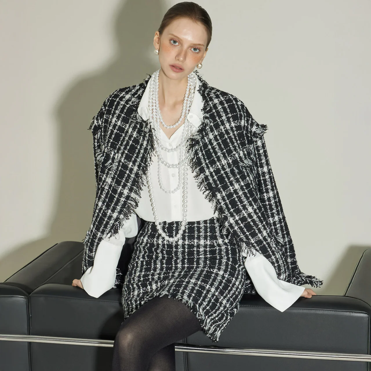 J9355 Tweed Fringe Jacket - Image 2