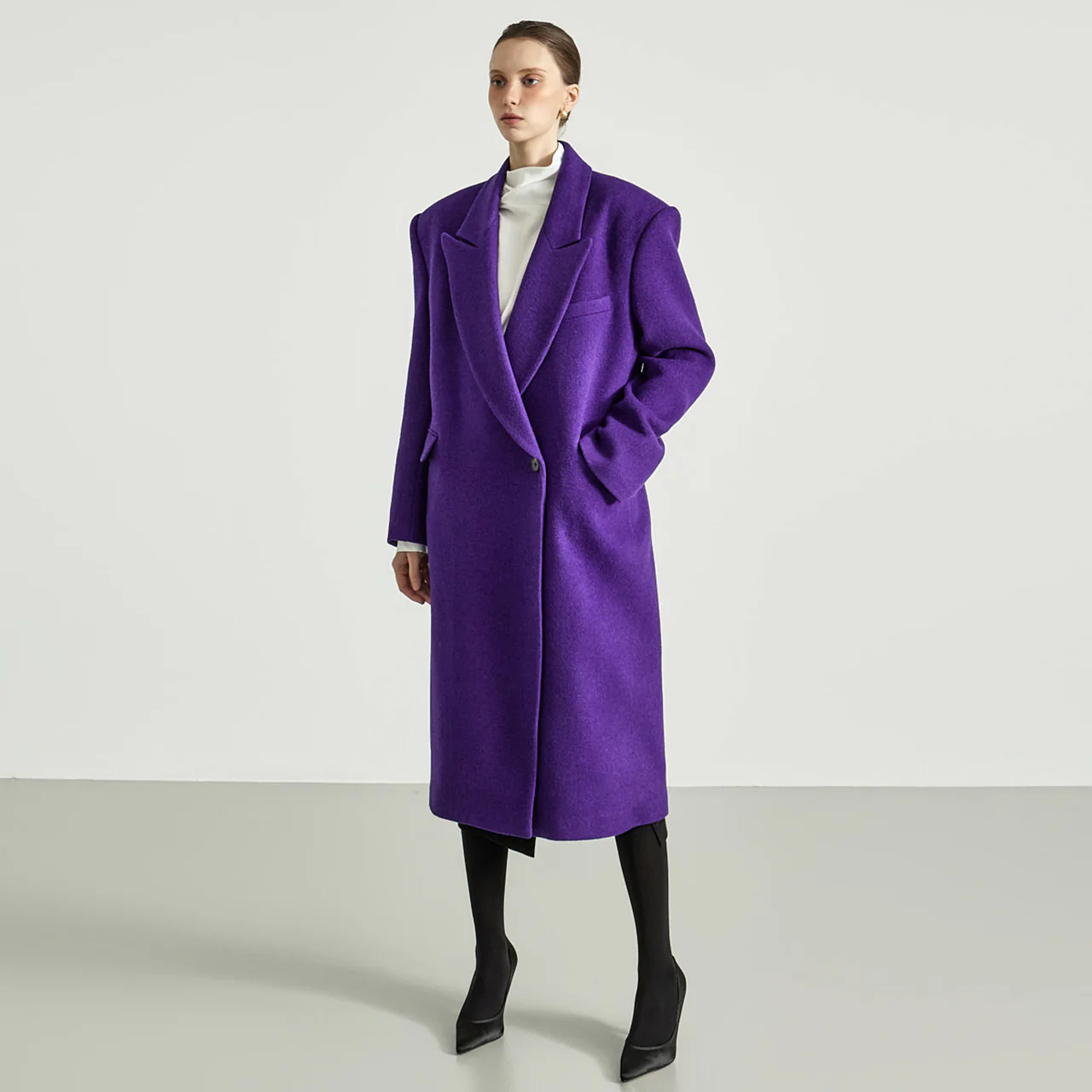 J9357 Collar Wool Coat - Image 2