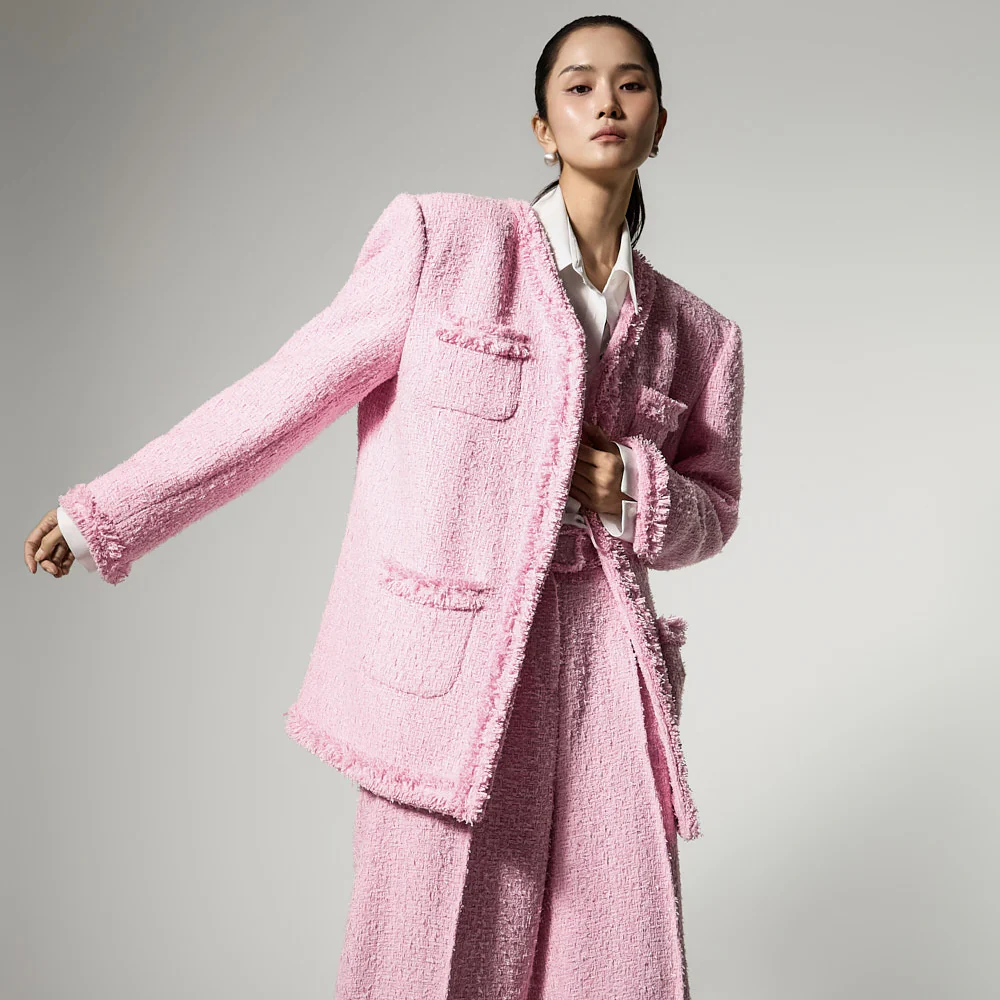 J9365 Fringe Tweed Jacket - Image 2