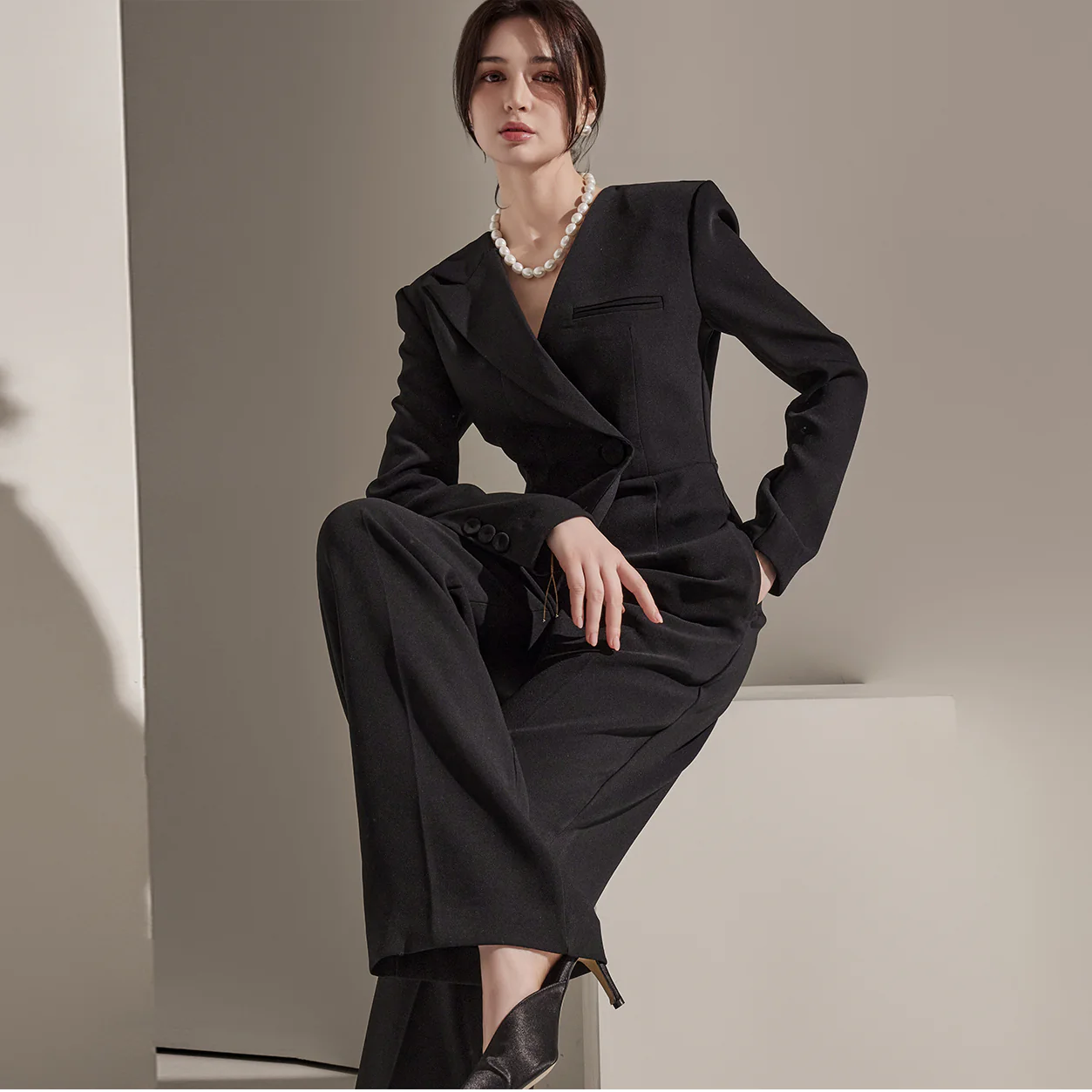 JS034 Unbalance Jacket Jumpsuit - Image 2