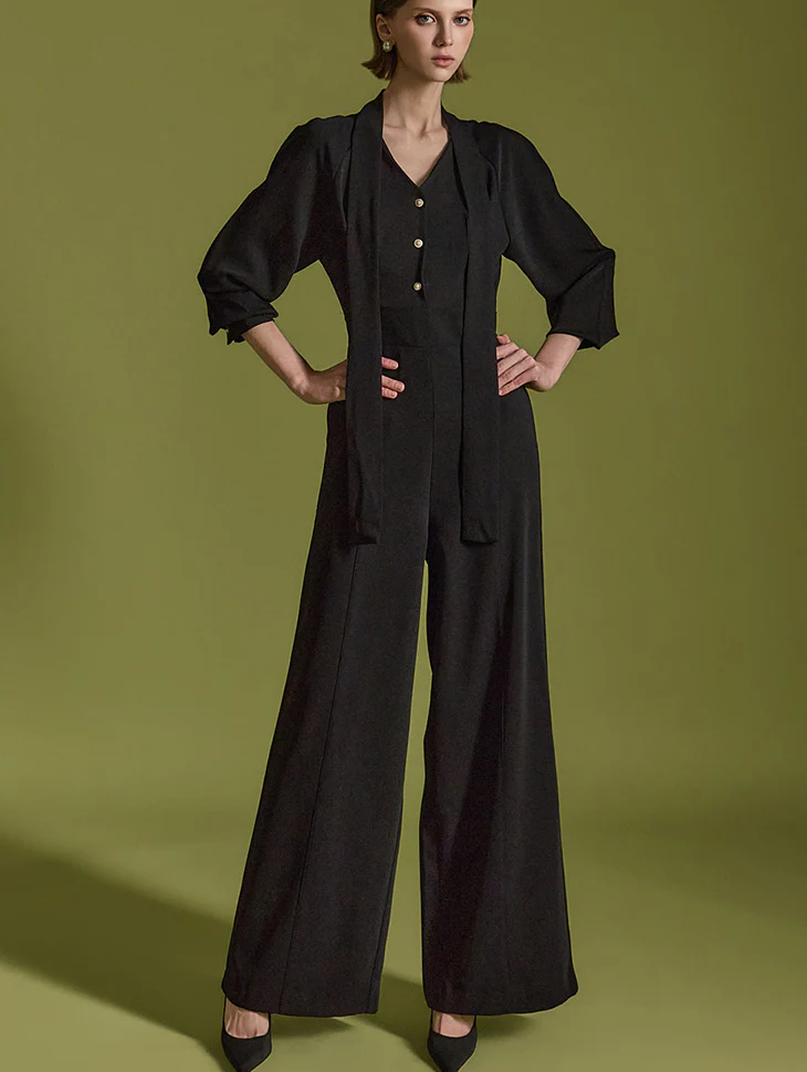 JS051 Fleece-lined Jumpsuit With Scarf