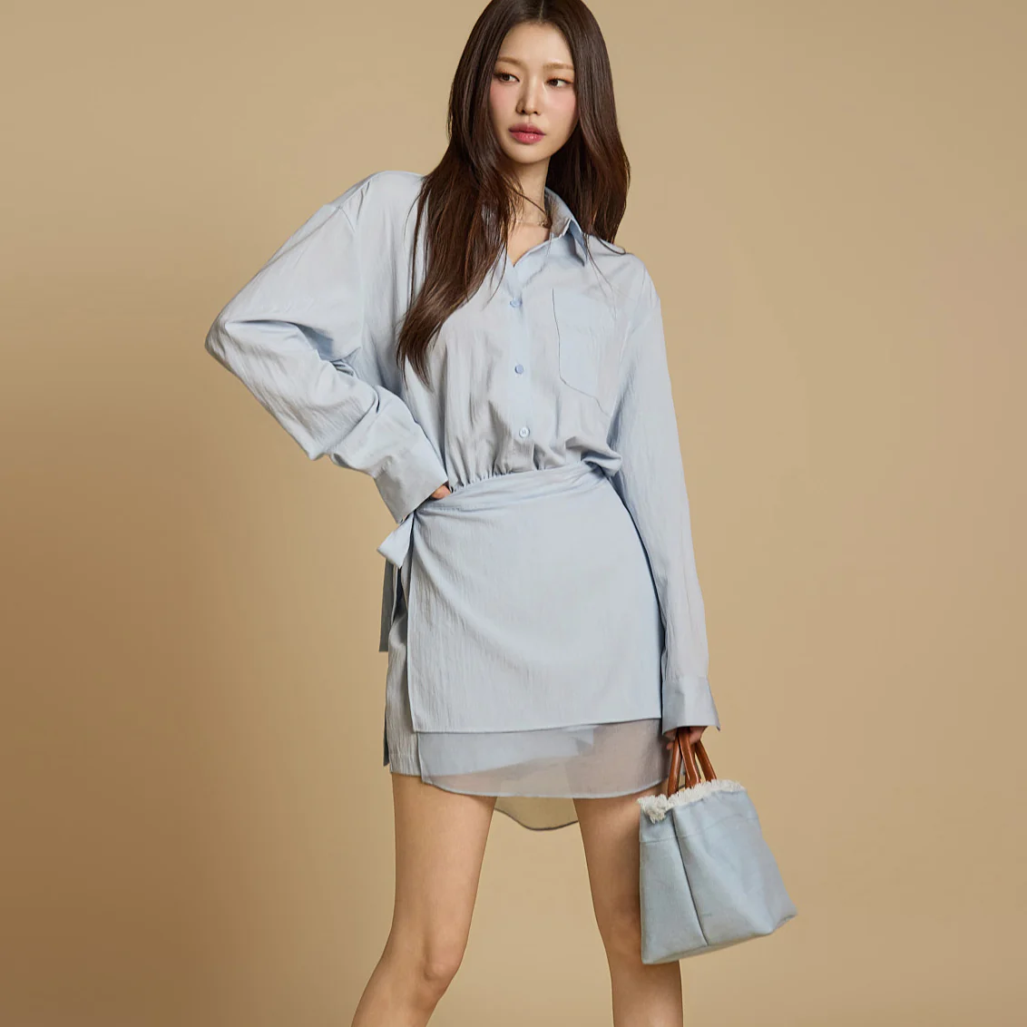 JS054 Shirt Wrap Jumpsuit - Image 2