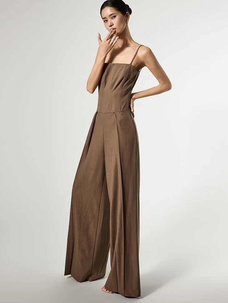 JS063 Corset Wide Jumpsuit