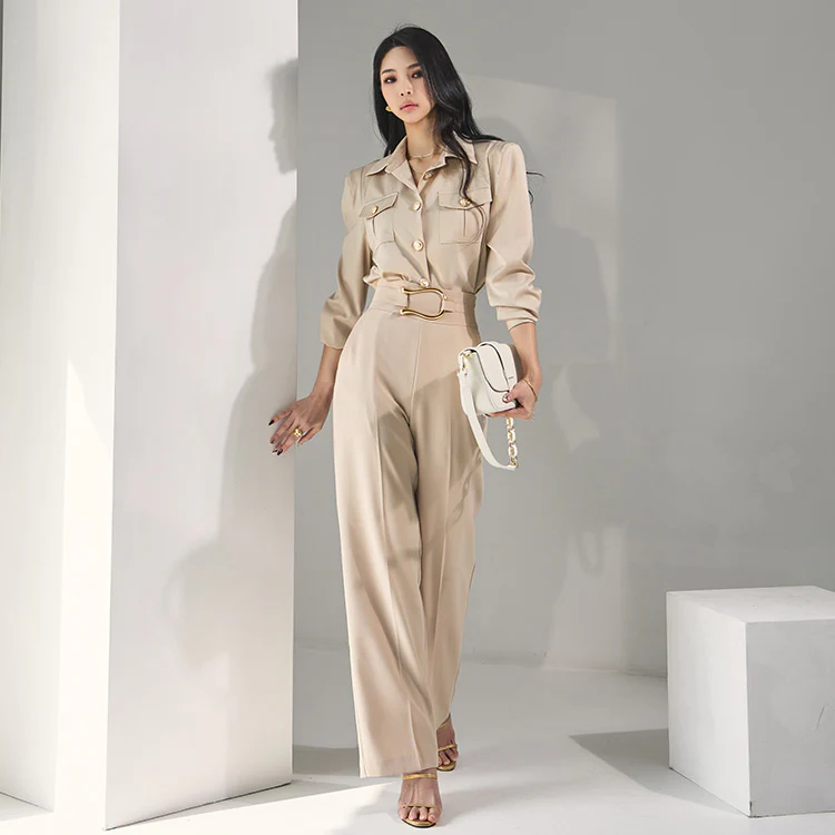 P2589 Buckle Semi Wide Long Slacks - Image 2