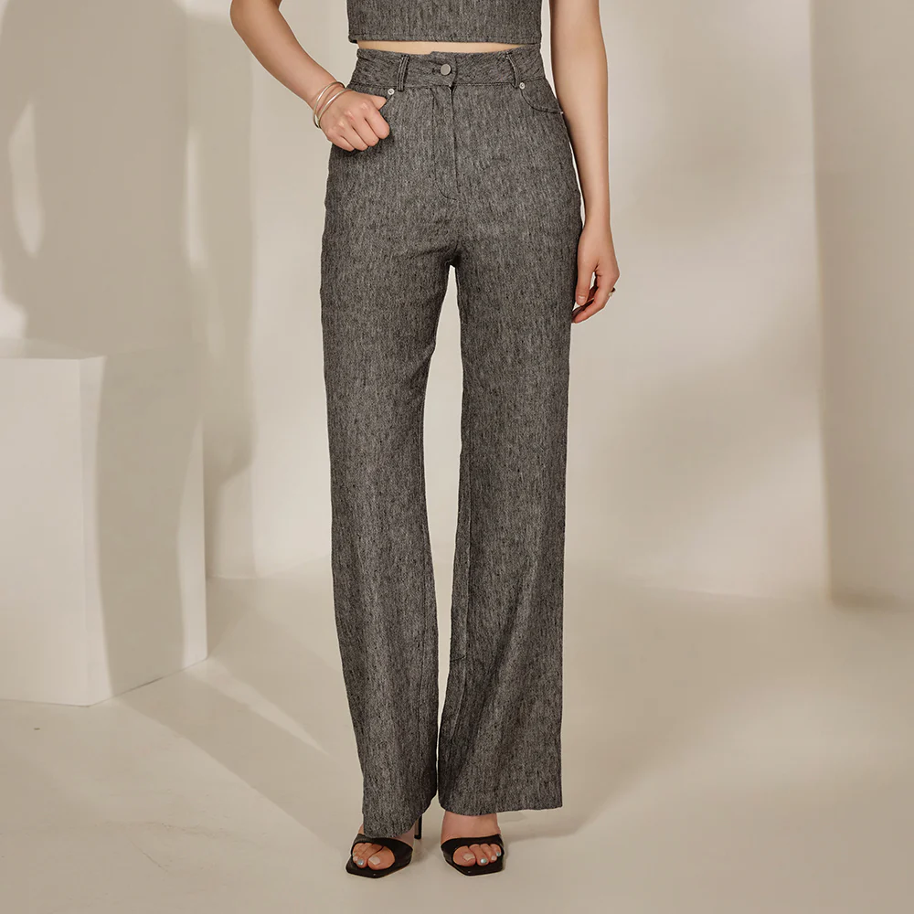 P2877 Linen Denim Straight Slacks - Image 2