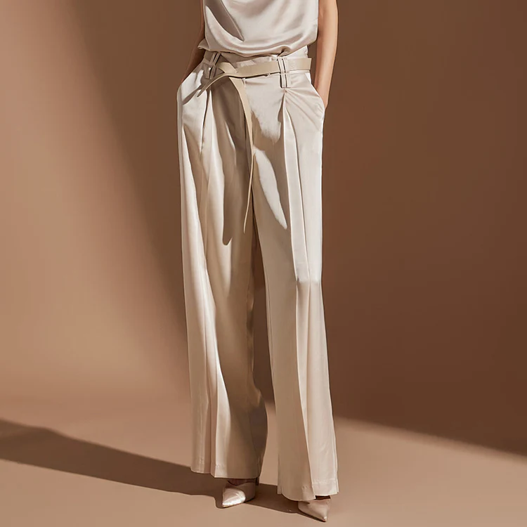 P3064 Satin Wide Slacks - Image 2