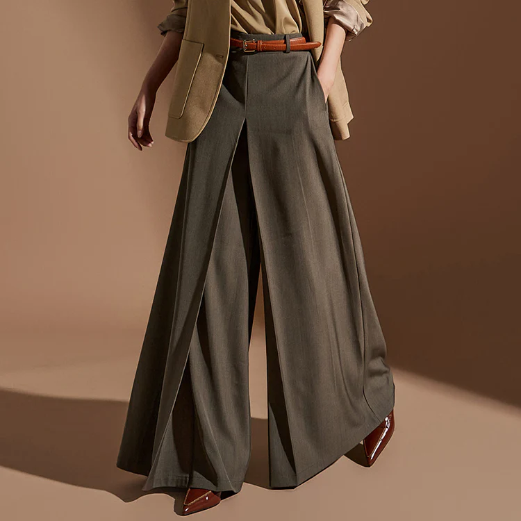 P3068 Pintuck Wide Long Slacks - Image 2