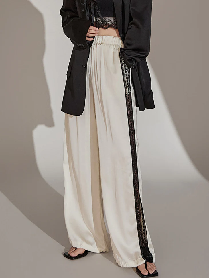 P3126 Satin Lace Pants