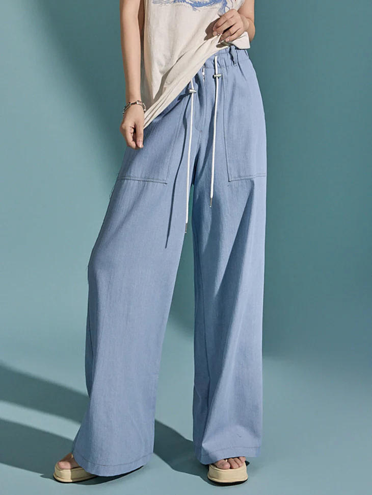 P3191 Drawstring Denim Pants