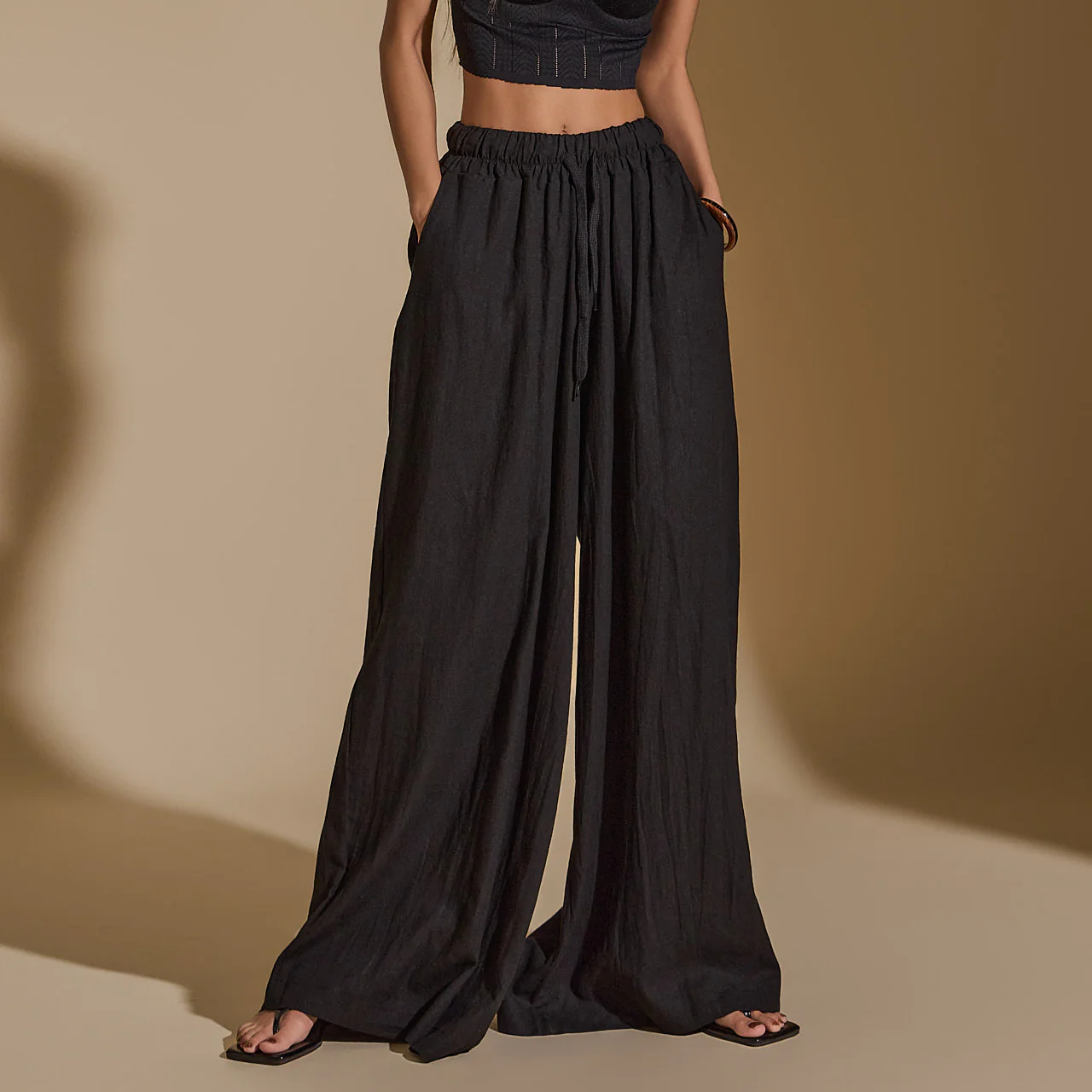 P3213 Linen Wide Pants - Image 2