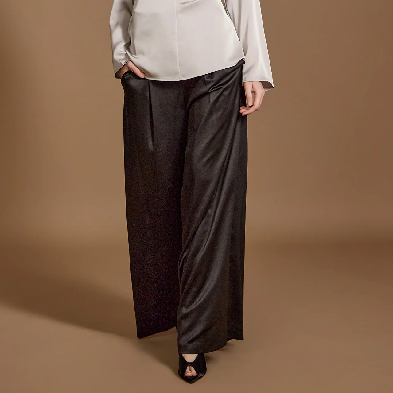 P3272 Satin Wide Slacks - Image 2