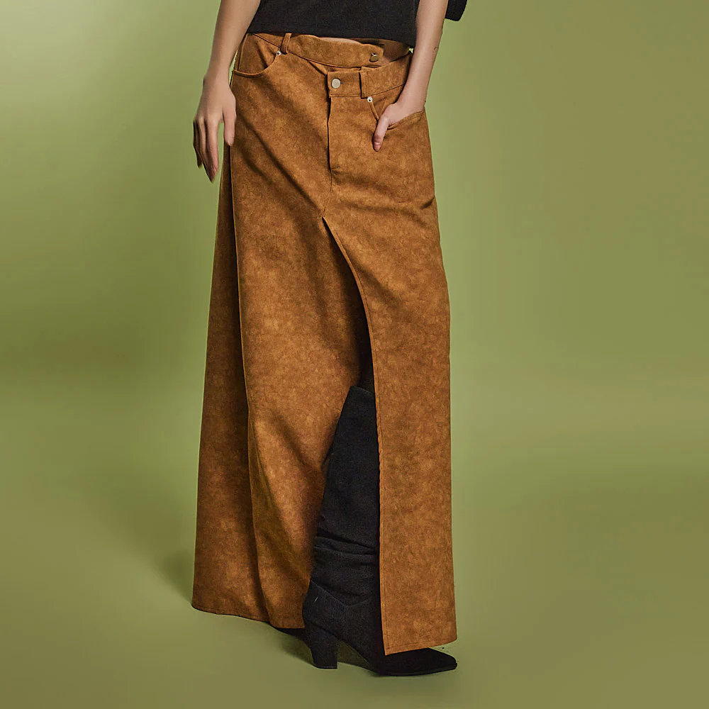 P3312 Suede Skirt Pants - Image 2
