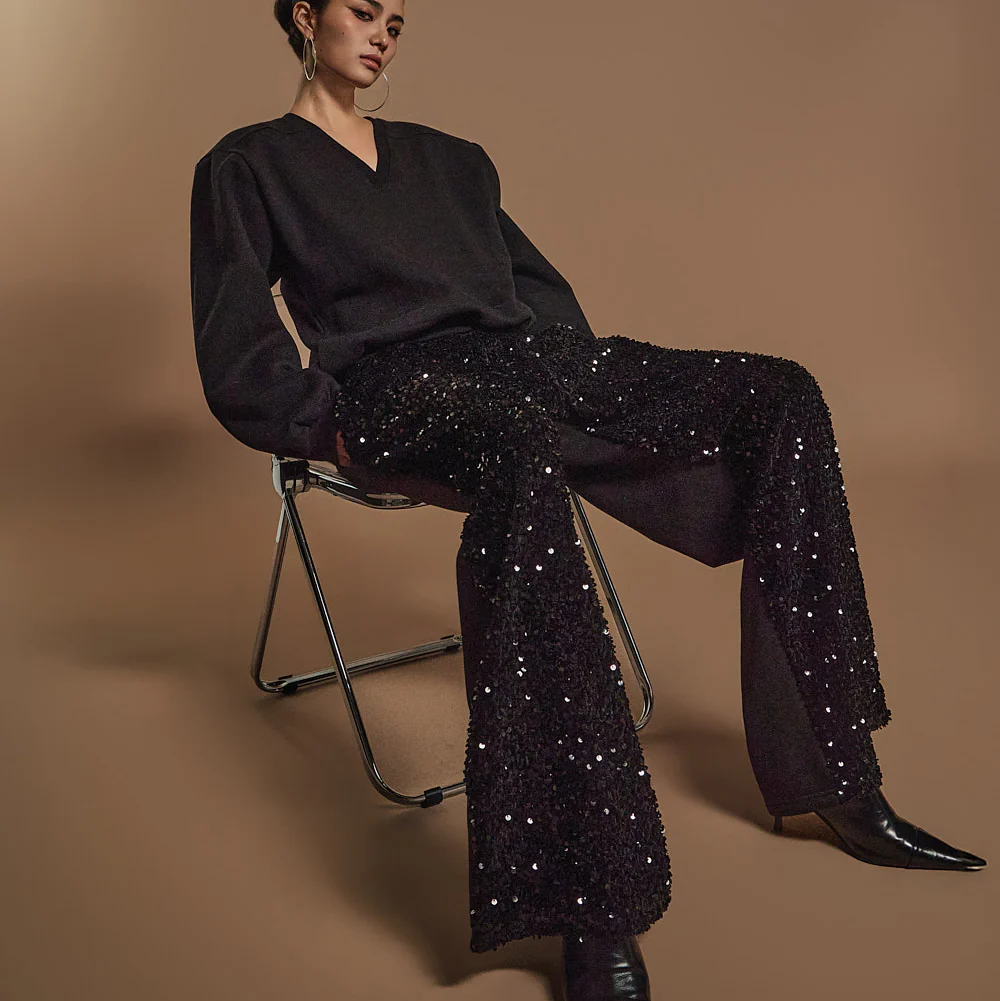 P3314 fleece-lined Spangle Pants - Image 2