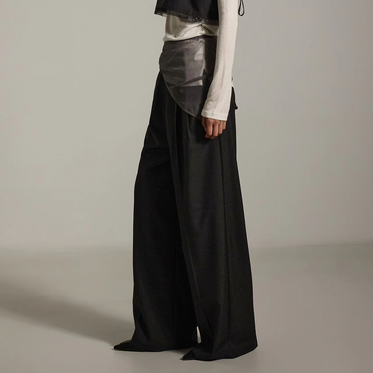 P3391 Wide Slacks with Organza Wrap - Image 2