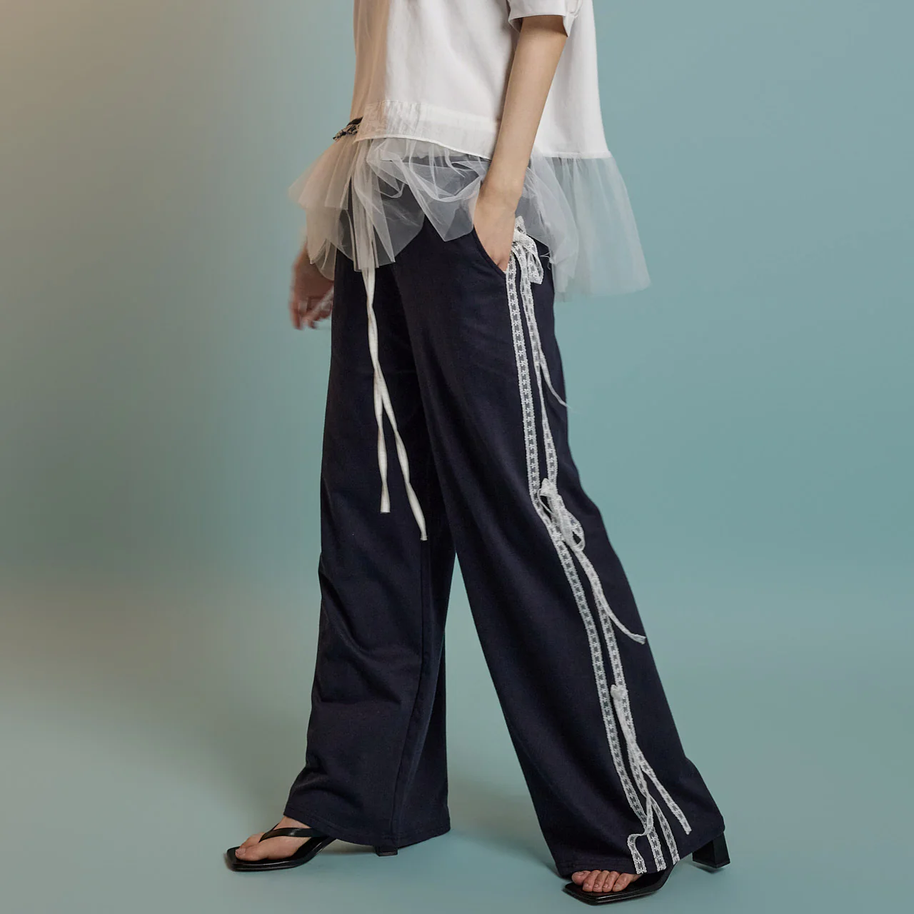 P3465 Lace Sweat Pants - Image 2