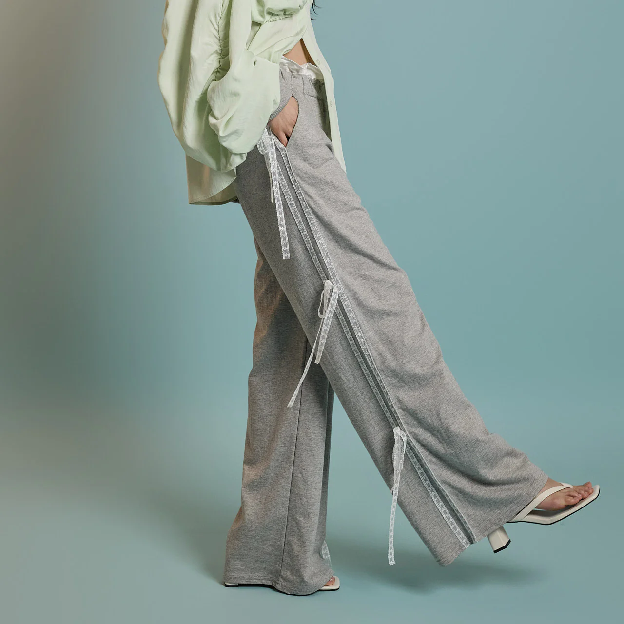 P3465 Lace Sweat Pants - Image 2