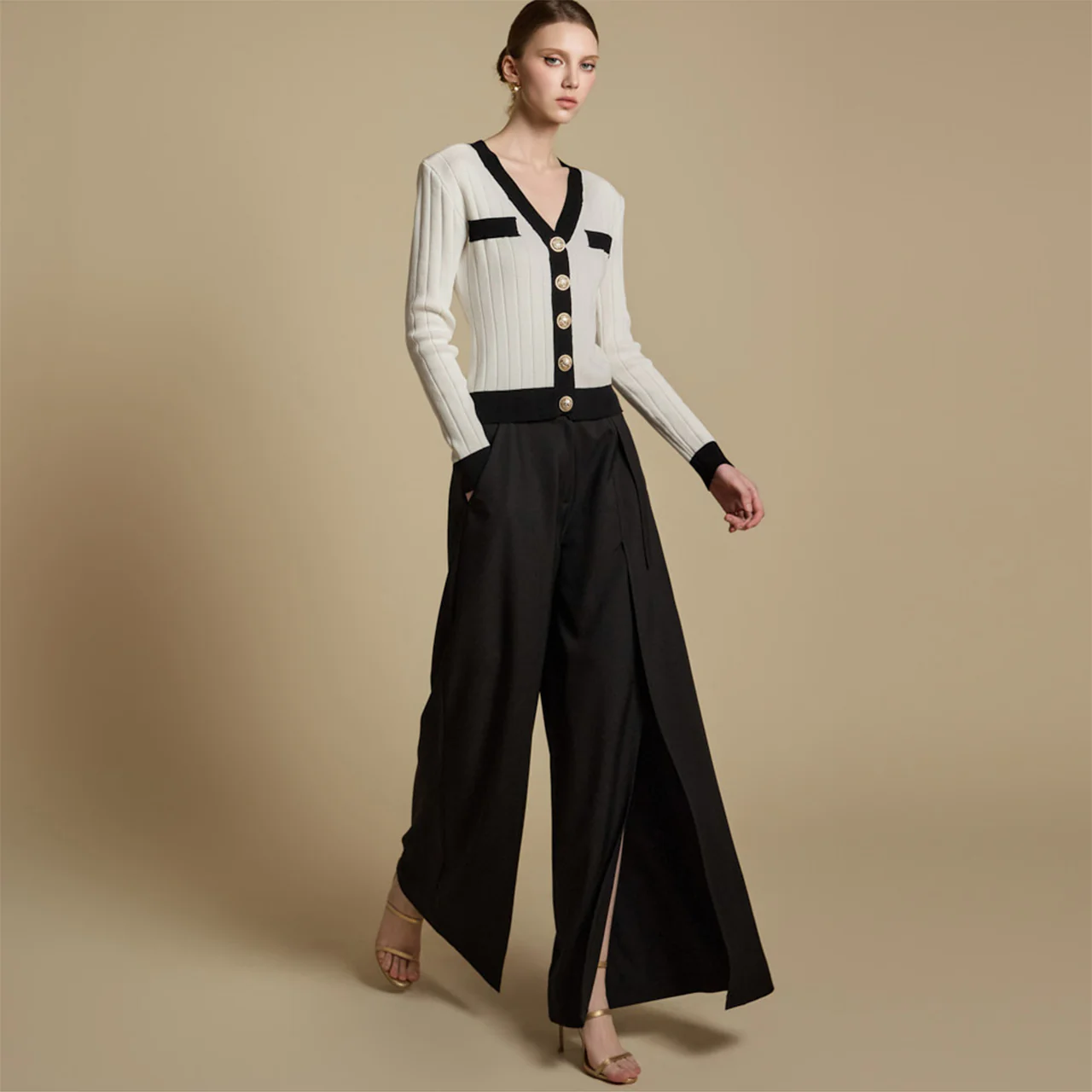 P3480 Cut-Out Slacks with Belt - Image 2