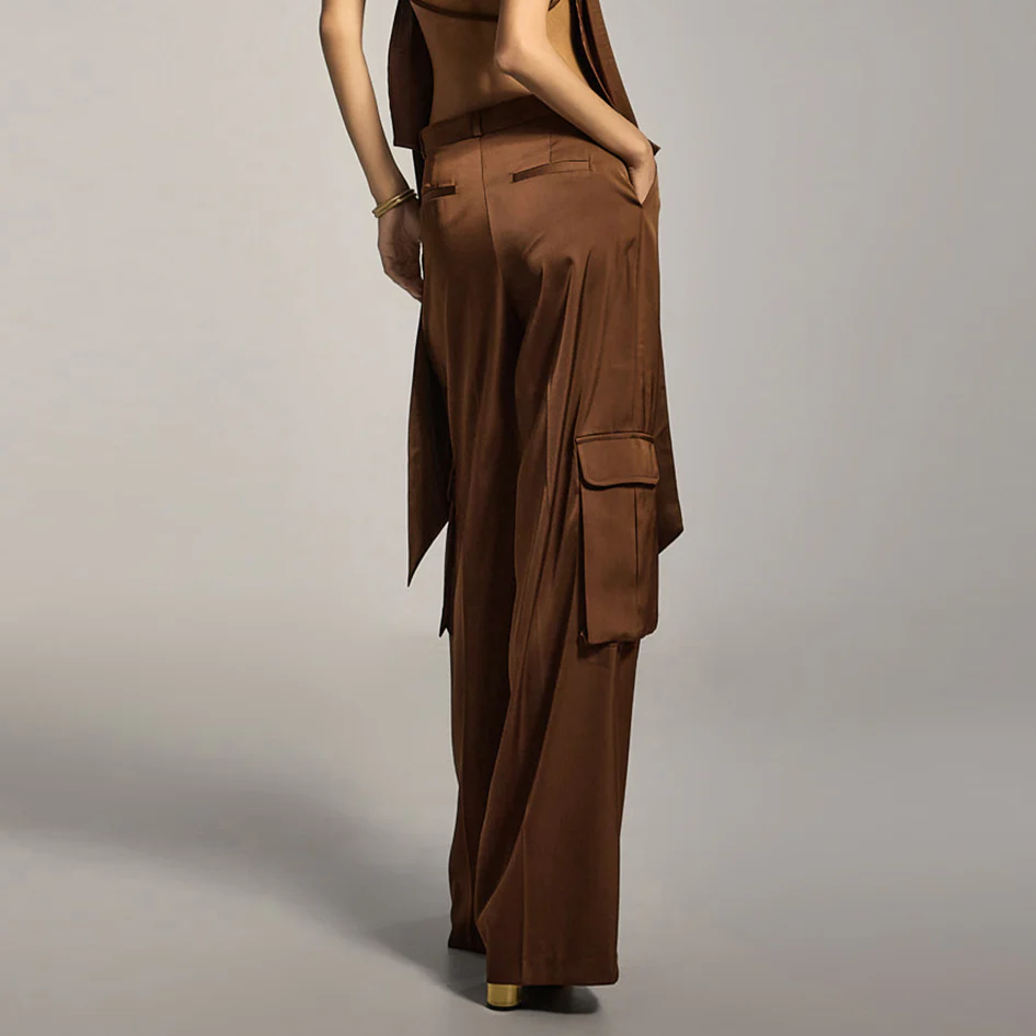 P3492 Satin Cargo Slacks - Image 2