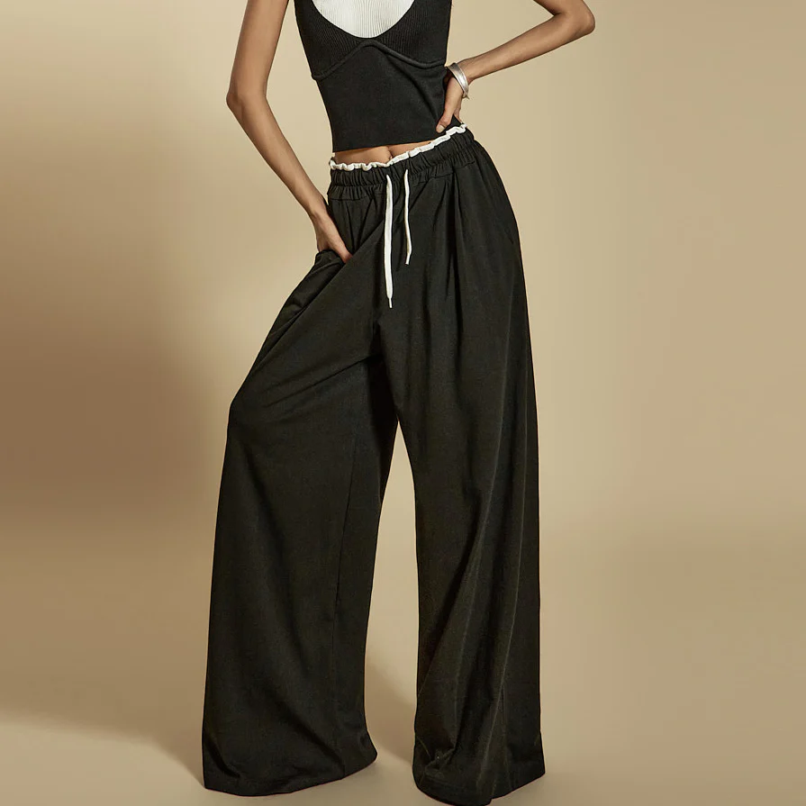 P3608 Color Block Designed Frill Pants - Image 2