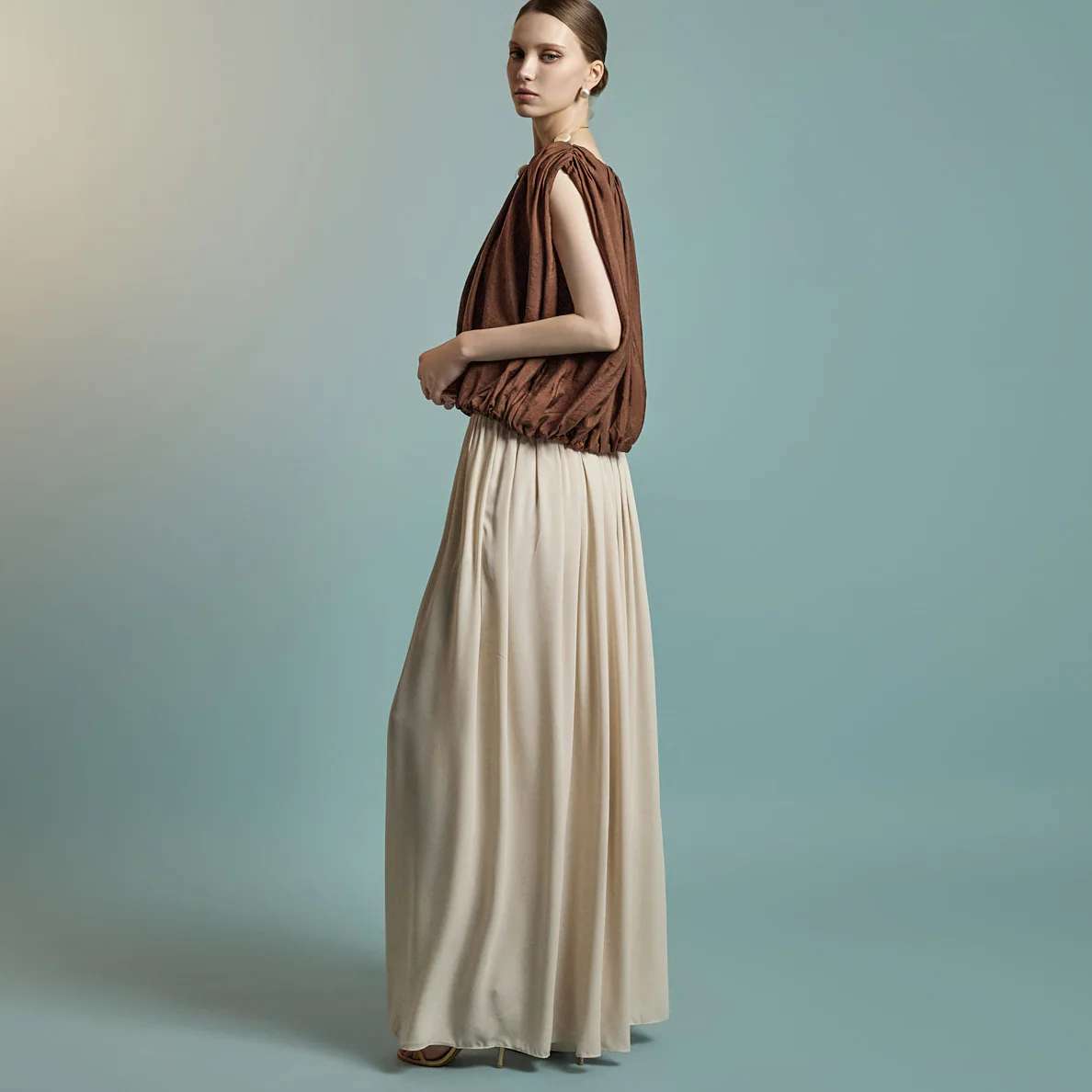 P3616 Shirring Wide Pants - Image 2