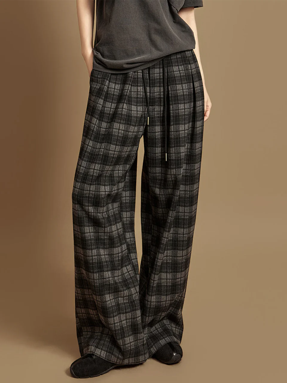 P3674 Check Wide Pants