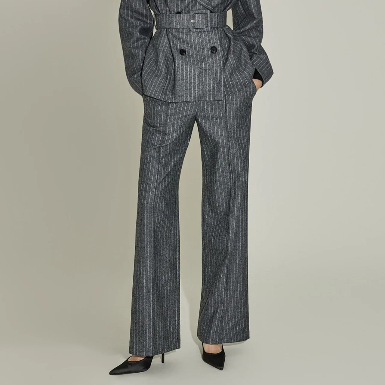 P3686 Striped Wool Slacks - Image 2