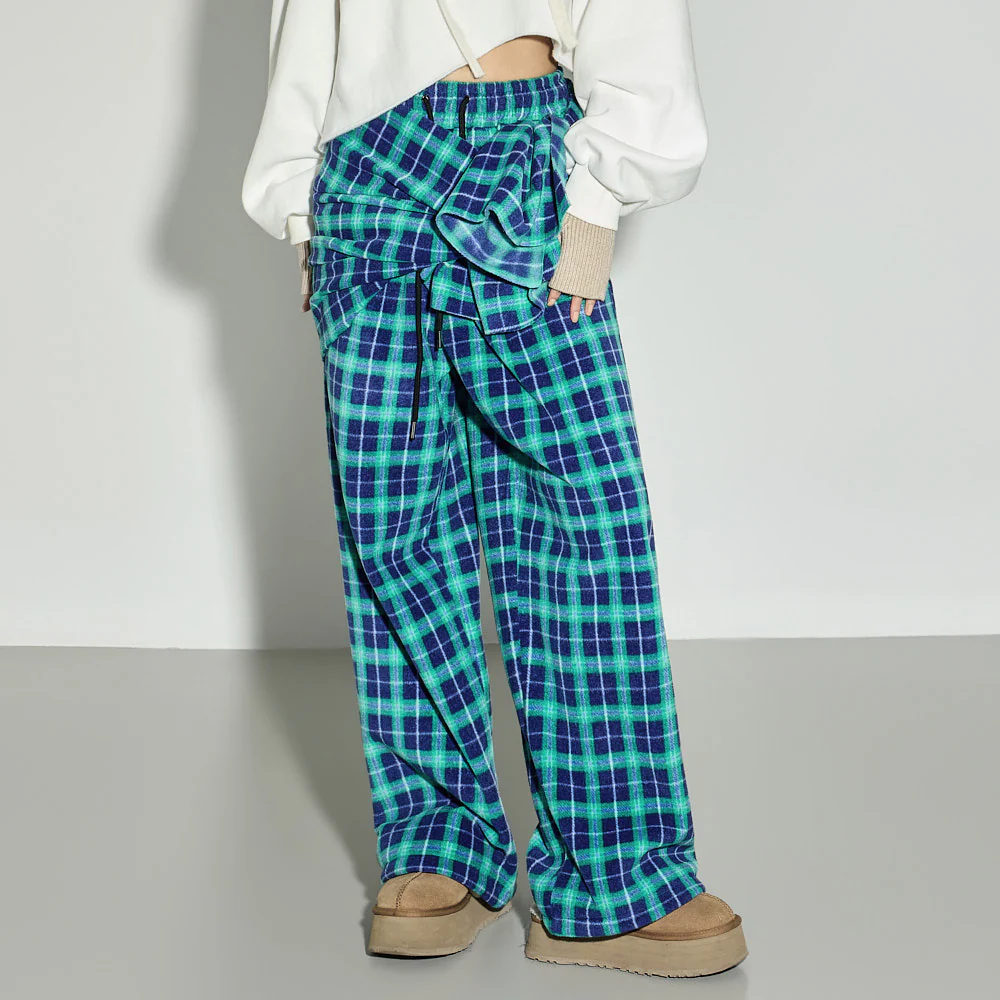 P3726 Checked Muffler Set Pants - Image 2