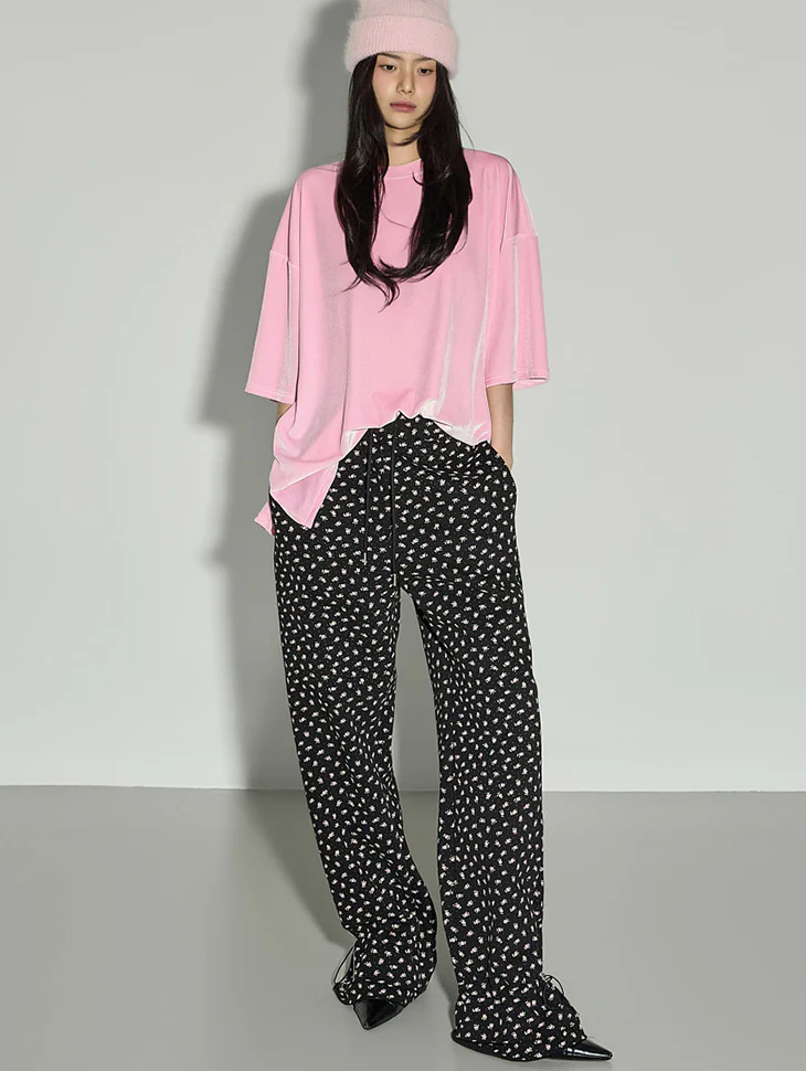 P3732 Floral Fleece Pants