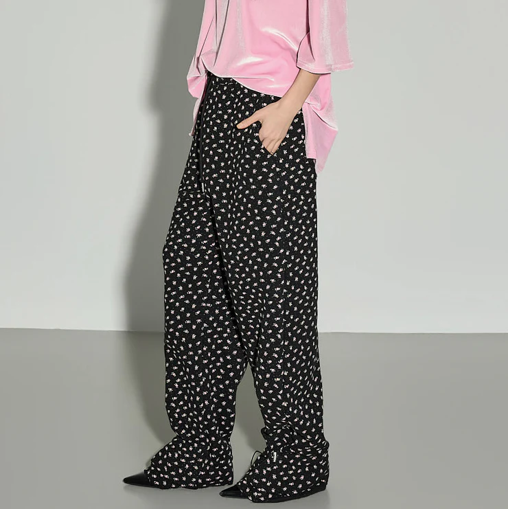 P3732 Floral Fleece Pants - Image 2