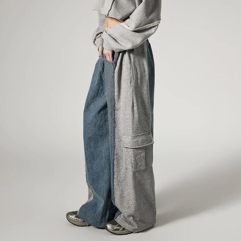 P3761 Denim Contrast Pants - Image 2