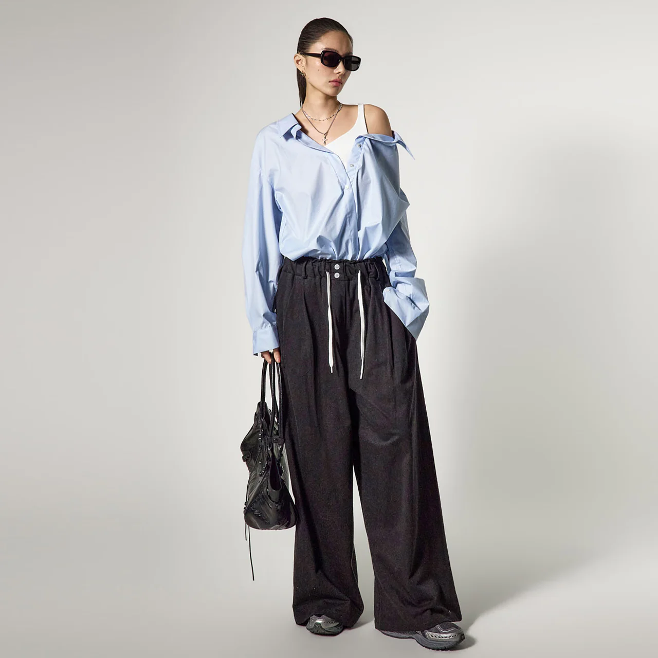 P3791 Button Wide Pants - Image 2