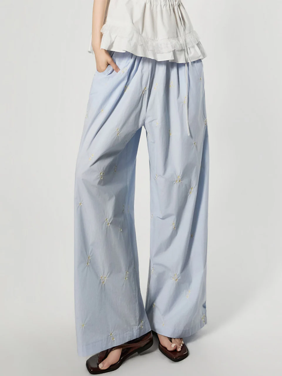 P3803 Flower Wide Pants