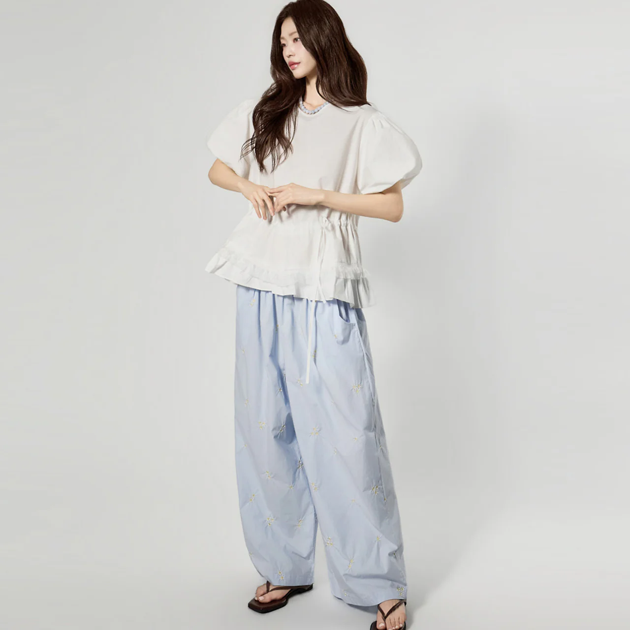 P3803 Flower Wide Pants - Image 2