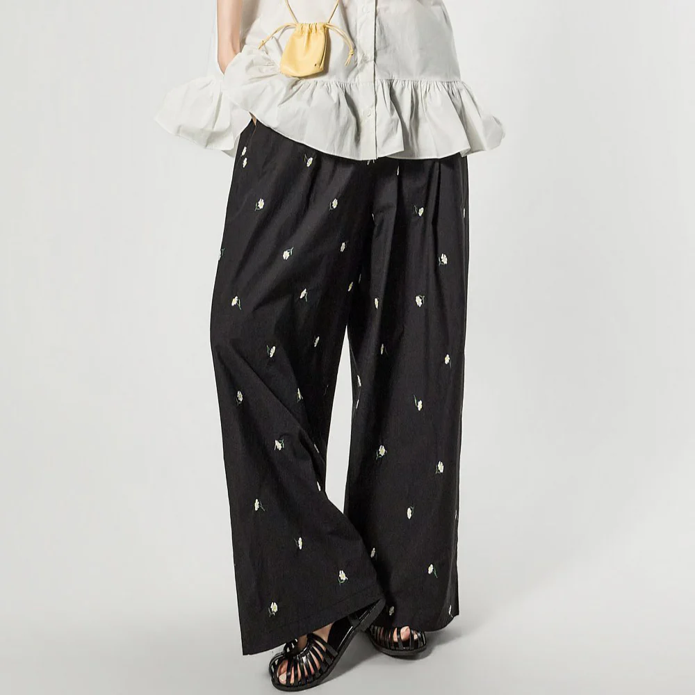 P3803 Flower Wide Pants - Image 2