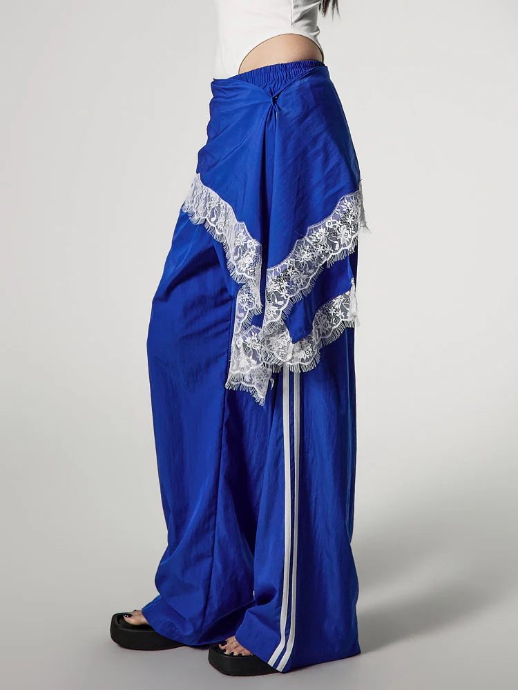 P3810 Lace Scarf Track Pants