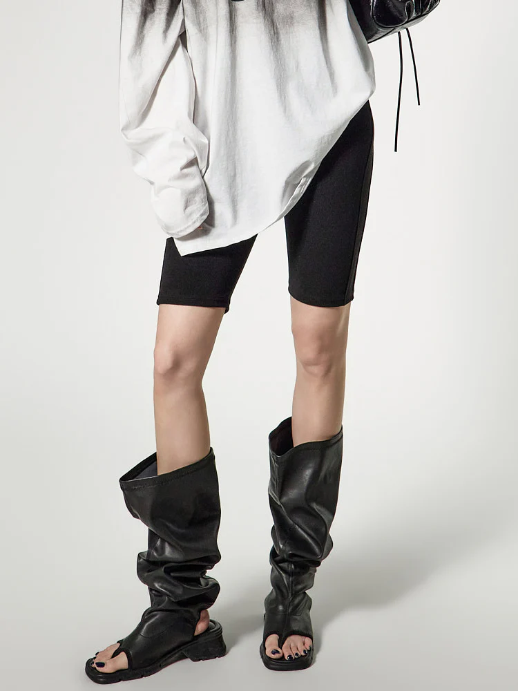 P3814 Pintuck Biker Shorts