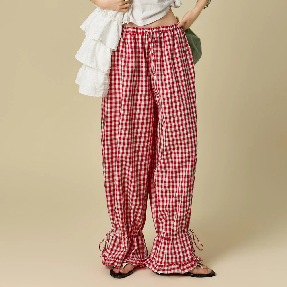 P3825 Check Frill Pants - Image 2