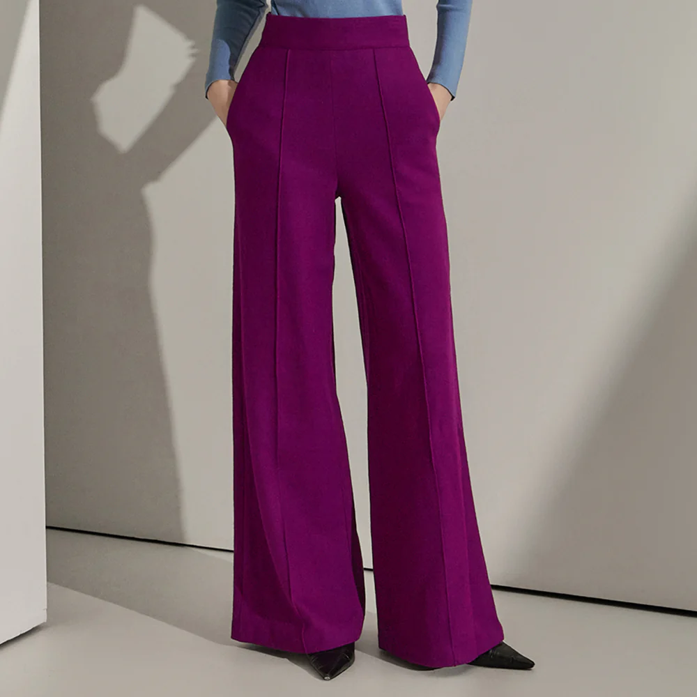 P9065 Pintuck Wide Wool Slacks - Image 2