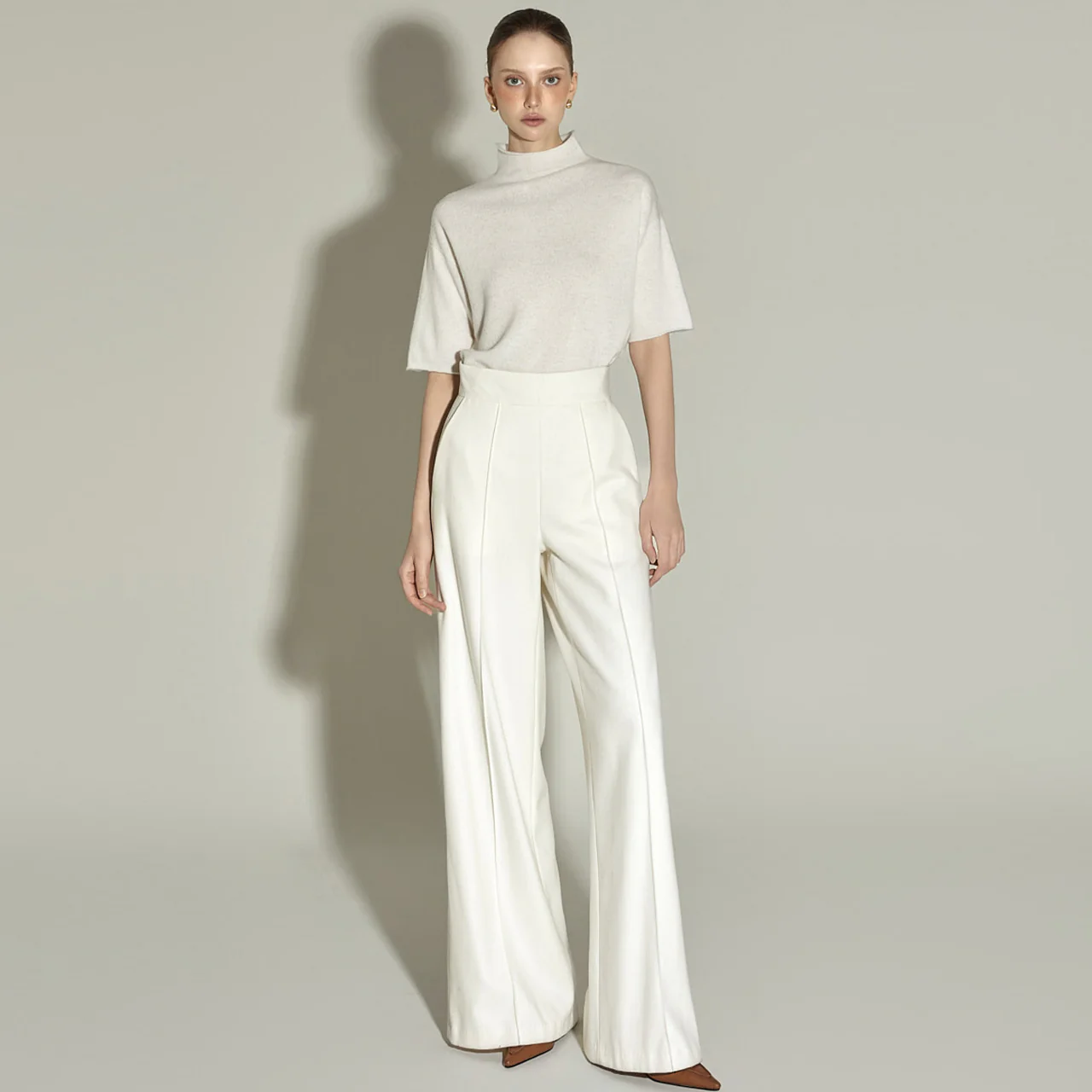 P9065 Pintuck Wide Wool Slacks - Image 2