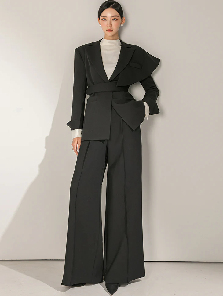 P9072 High Waist pintuck  Slacks