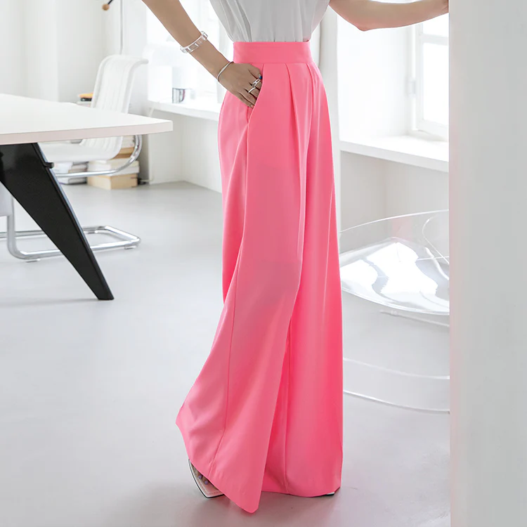 P9081 High Waist Pintuck Wide Slacks - Image 2