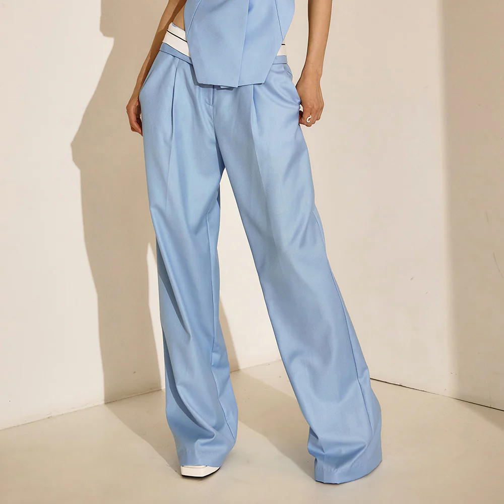 P9137 Low Rise Pintuck Long Slacks - Image 2