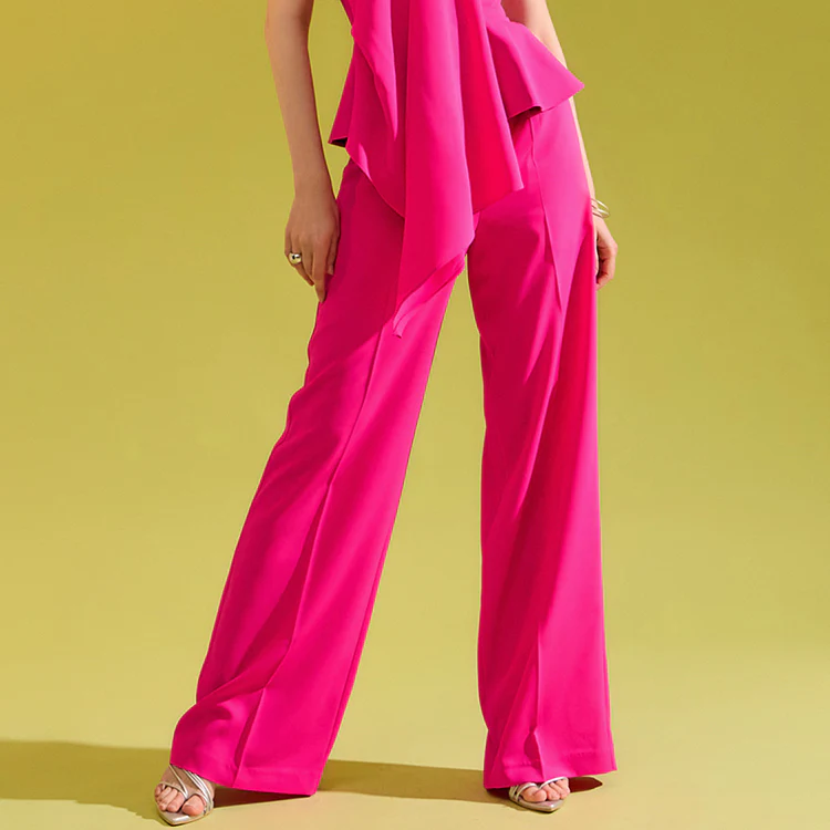 P9139 High Waist Pintuck Wide Maxi Slacks - Image 2