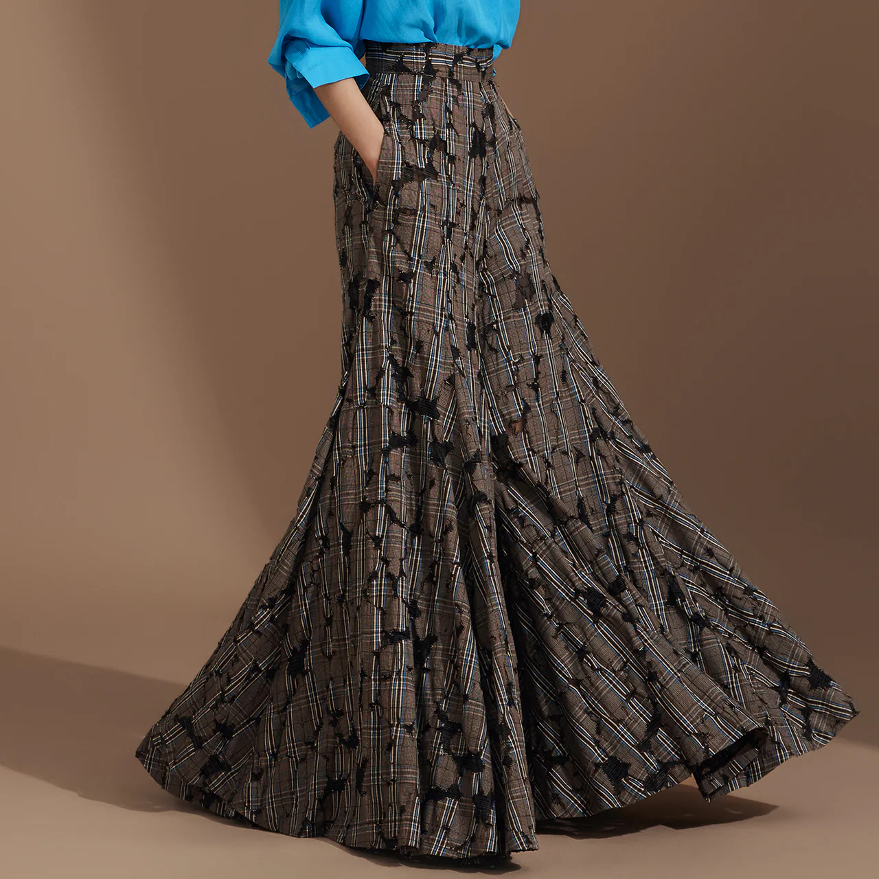 P9146 Plaid Lace Pants - Image 2